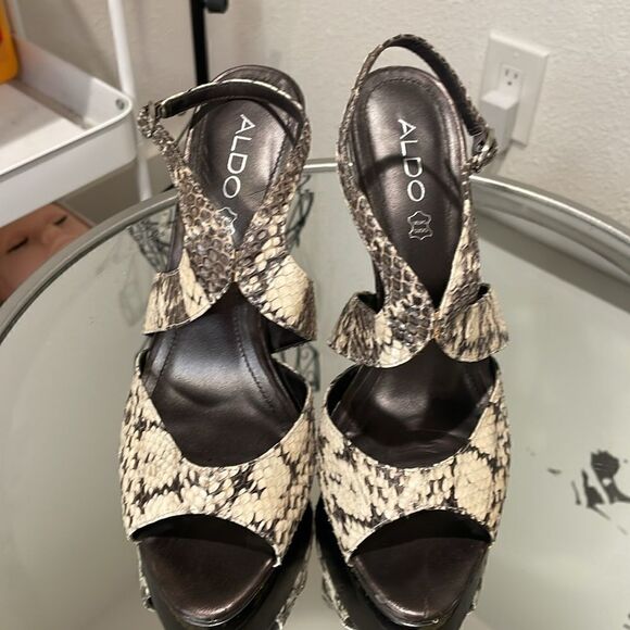 Aldo snake skin strappy heel | size 8/39 - Picture 4 of 9